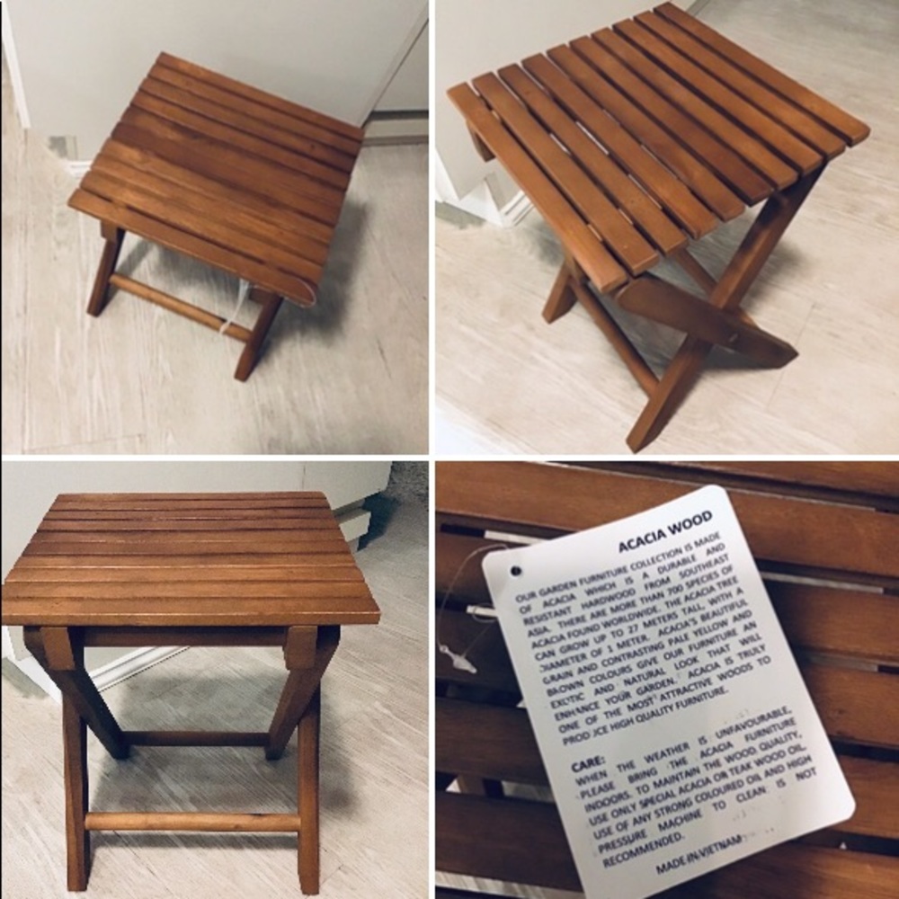 💕💕Solid Acacia Folding Side Table / Stool -New!